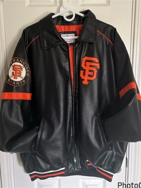 San Francisco Giants Black & Orange Leather Jacket
